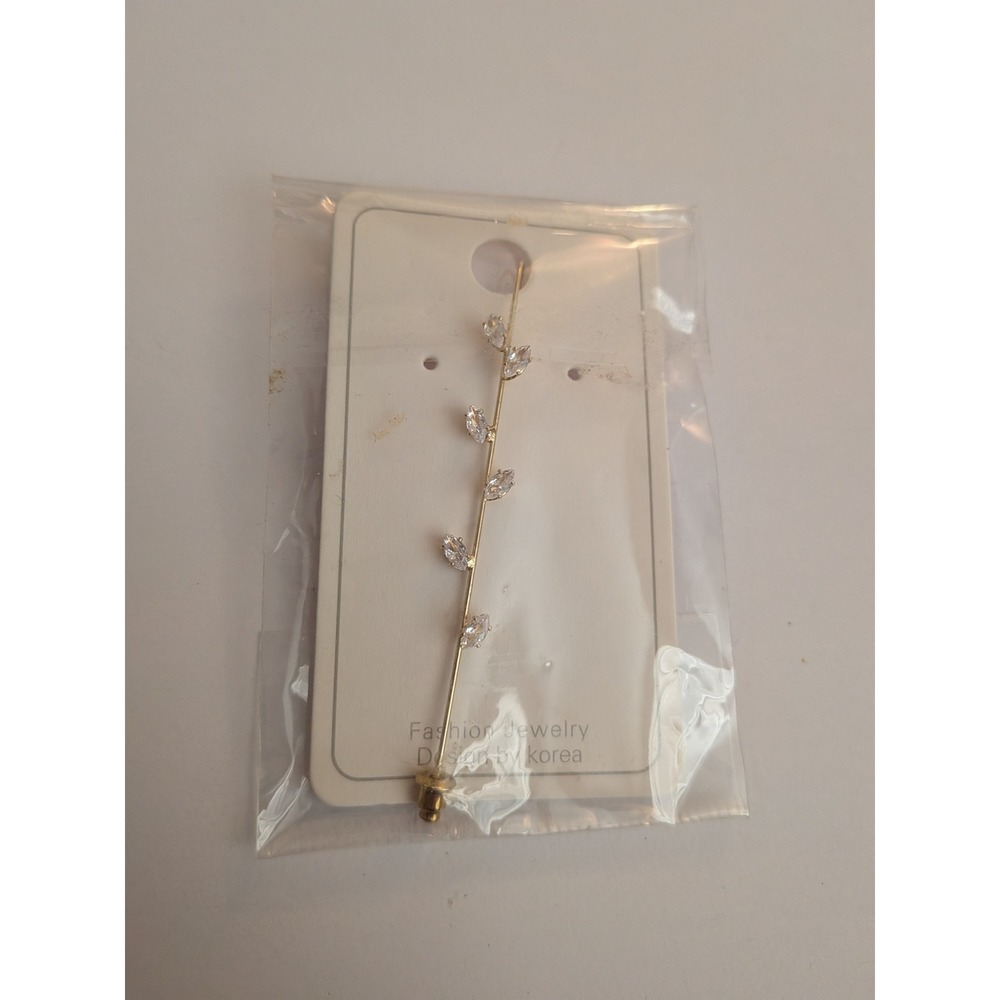 Gold Vine PinMarquise Crystal Leaf Climber Single Piece
